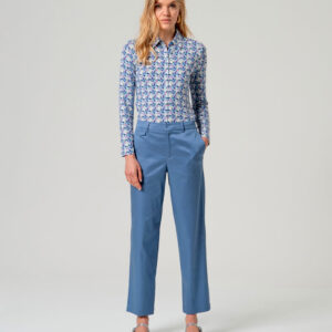 Pantalón Palazzo Azul Marino Con Cintura Elástica
